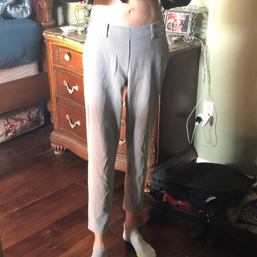 Uniqlo | thin striped straight pants with elastic waist - Picture 12 of 14
